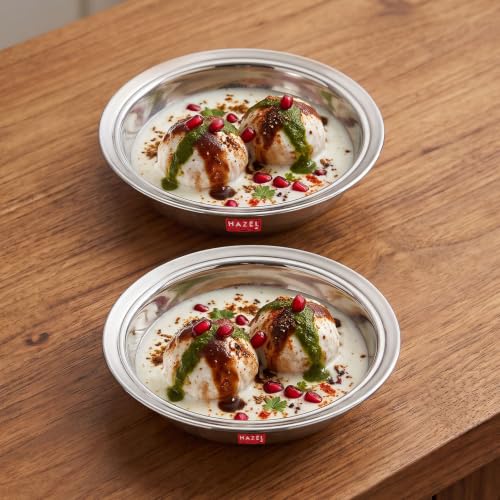 Image 4 of 420 ML / Set of 2 (420 ML) for the product HAZEL Stainless Steel Snack Bowl/Plate Set