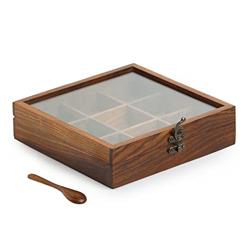 Image 5 of ExclusiveLane Sheesham Wooden Spice Box with Spoon 50 ml