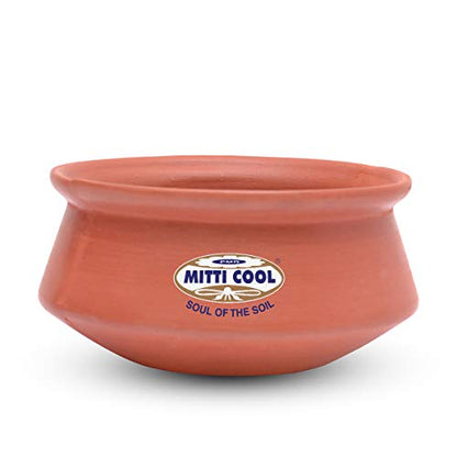 Image 1 of Default Title for the product Mitti Cool Clay Cooking Pot Without Lid | 850 ml | Natural Clay Handi for Gas Stove