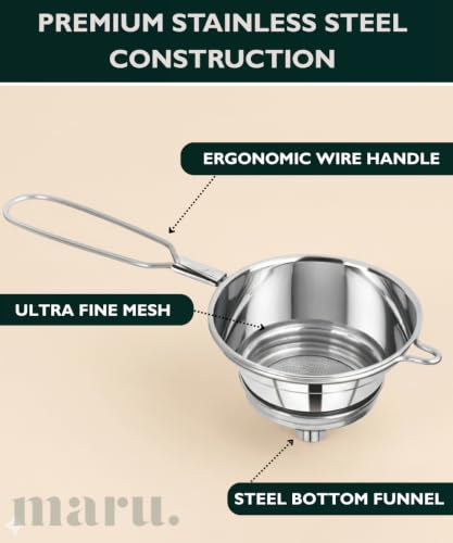 Image 4 of MARU Steel Strainer/Chai Channi Set of 2 pcs (Large & Medium)