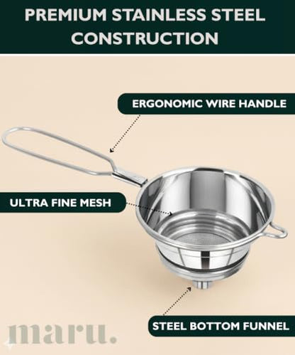Image 4 of MARU Steel Strainer/Chai Channi Set of 2 pcs (Large & Medium)