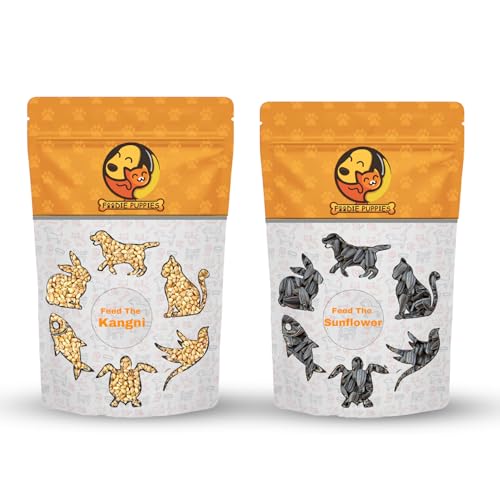 Image 1 of 1Kg Kangani Seeds + 1Kg Sunflower Seeds for the product Foodie Puppies Sunflower Seeds & Kangni/Foxtail Millet Seed Combo for Birds - Pouch 1 Kg Kangni + Pouch 1 Kg Sunflower