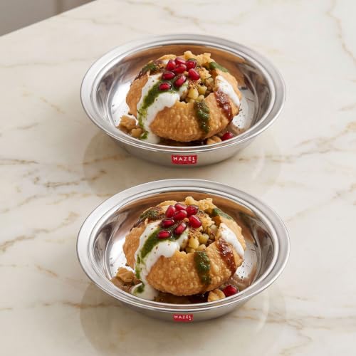 Image 18 of HAZEL Stainless Steel Snack Bowl/Plate Set