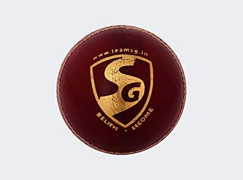Image 3 of SG Test Cricket Leather Ball - Red Standard Size