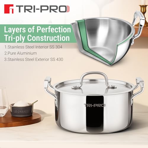 Image 5 of BERGNER Tripro Tri-Ply Cook and Serve 22 cm Casserole with Lid 4 litres