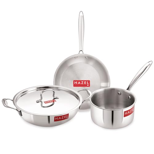 Image 21 of Silver / 3000 ml (4 Piece Set) for the product HAZEL Triply Stainless Steel Kadhai