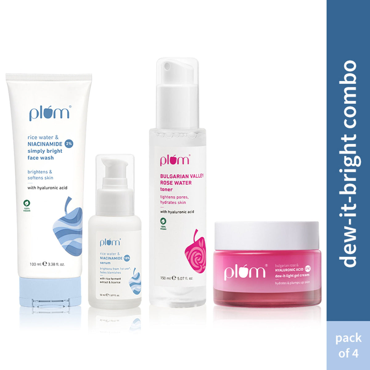Image 1 of combo / Pack of 1 for the product Plum Niacinamide & Hyaluronic Acid CTMS combo for Bright & Hydrated Skin