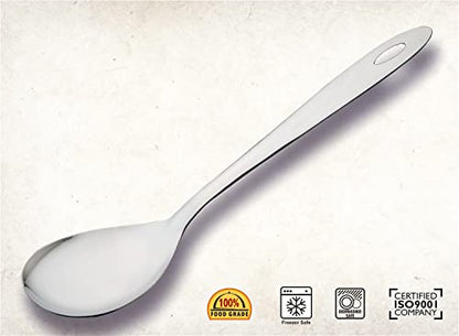 Image 5 of SIGNORA WARE Kitchen Tools Stainless Steel Heavy Gauge Prima Solid Oval Spoon No.2 Set of 2 (Size 21.7 cm)