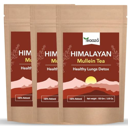 Image 3 of 100 g (Pack Of 3) for the product Teaaza Himalayan Mullein Tea |Lung Detox Tea