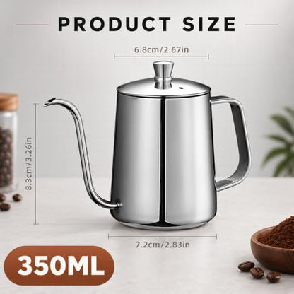 Image 2 of Supvox Gooseneck Kettle 350ml Stainless Steel with Lid