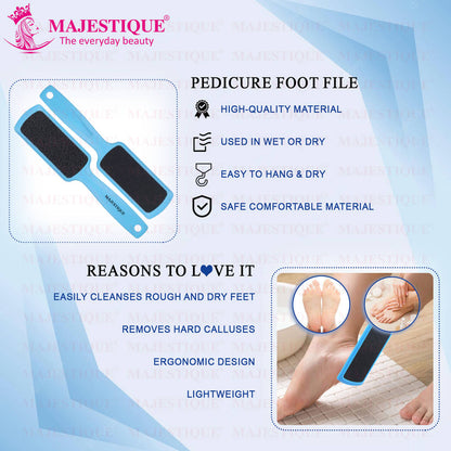 Image 4 of Majestique Double-Sided Foot Scrubber - Tools for Wet and Dry Feet - Color May Vary