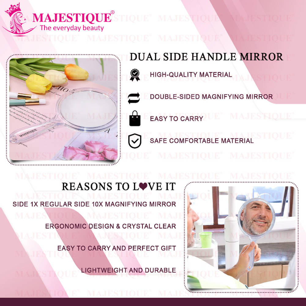 Image 3 of Majestique Dual Side Large Handheld Mirror