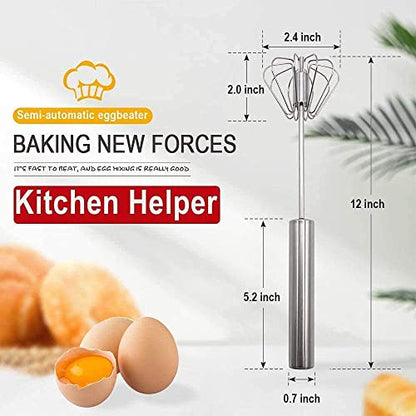 Image 5 of Hand Blanders 1 Pc's Stainless Steel Manual Power Free Hand Blender,Beating & Stirring