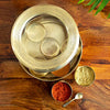 Image 1 of Default Title for the product ExclusiveLane Floral Brass Spice Box for Kitchen with Spoon 7 Containers 100 ml