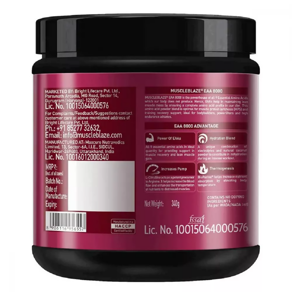 Image 3 of MuscleBlaze EAA 8000 Lemonade