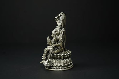 Image 4 of Dista Silvers 3D Vishnu Lakshmi Antique Idol 239.9g