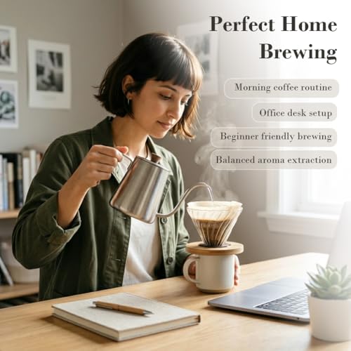 Image 4 of Supvox Pour Over Coffee Dripper for 1-2 Cups Bamboo Base Borosilicate Glass