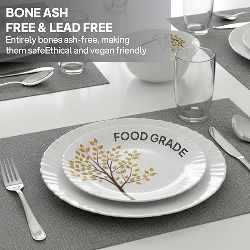 Image 7 of CELLO Tree of Life Dazzle Series Opalware Dinner Set of 18 Pieces for Family of 6