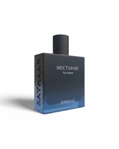 Image 4 of RAYHAAN Nocturno Pour Homme Eau de Parfum for Men Long Lasting Luxury Night Fragrance Elegant Black Blue Glass Bottle