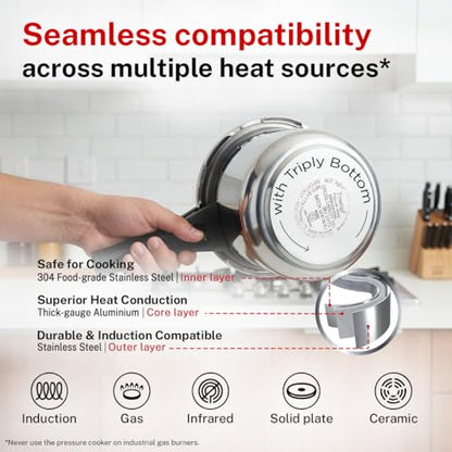 Image 6 of Prestige Stainless Steel Popular Svachh Outerlid Pressure Cooker 3 Litre