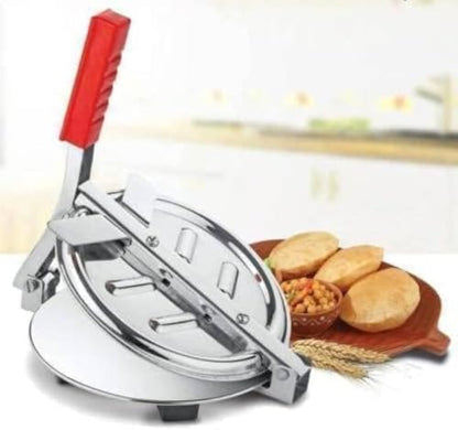 Image 3 of 1Pc Stainless Steel 6.5 Inch Roti & Puri Maker Press Manual Hand Press Roti Maker with Handle for Chapati, Papad & Khakhra Heavy Duty Cast Iron with Stainless Steel Plates (Chapati, Puri, Papad & Khakhra)