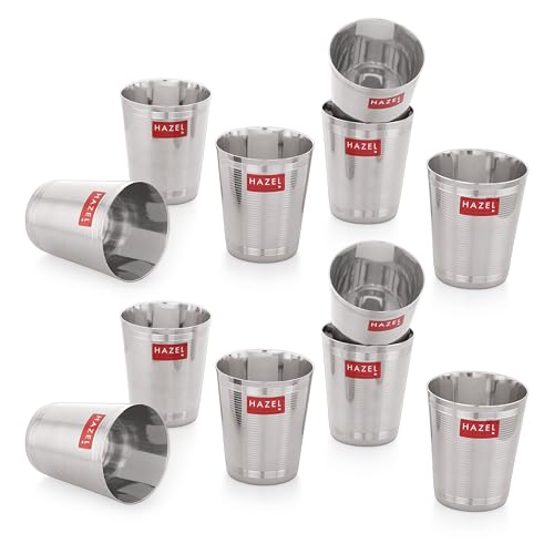Image 26 of Set of 12 / Water Glass, 350 ML for the product HAZEL Stainless Steel Glasses