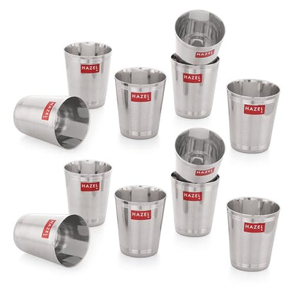 Image 26 of Set of 12 / Water Glass, 350 ML for the product HAZEL Stainless Steel Glasses