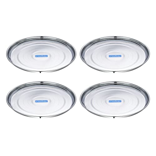 Image 1 of Default Title for the product neelam Stainless Steel Diamond Buffet Plates Set of 4, 17.5 cm