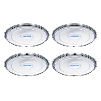 Image 1 of Default Title for the product neelam Stainless Steel Diamond Buffet Plates Set of 4, 17.5 cm