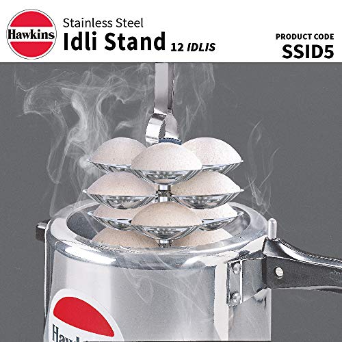 Image 6 of Hawkins Stainless Steel Idli Stand - 12 Idlis, (For 5 Litre and bigger Pressure Cooker), Silver (SSID5)