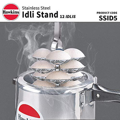 Image 6 of Hawkins Stainless Steel Idli Stand - 12 Idlis, (For 5 Litre and bigger Pressure Cooker), Silver (SSID5)