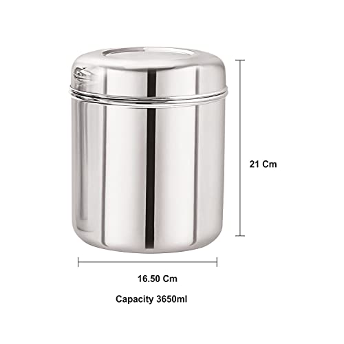 Image 6 of neelam Stainless Steel Russian Deep Dabba- 3650 ml,1 Piece, Silver