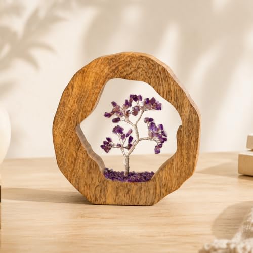 Image 1 of Default Title for the product RITUALISTIC Amethyst Crystal Tree of Life in Wooden Ring