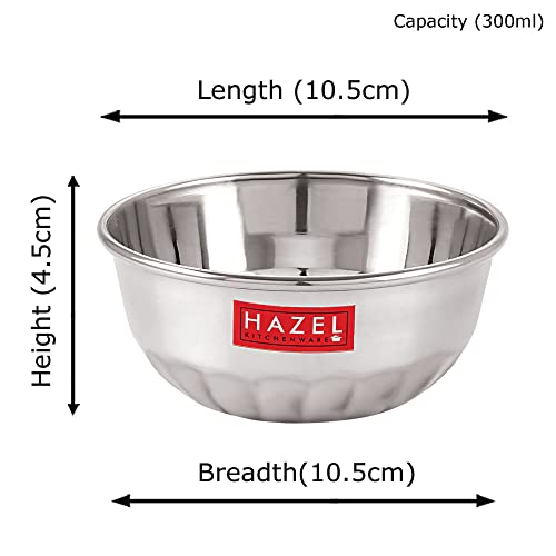 Image 5 of HAZEL Stainless Steel Serving Bowl Wati Dessert Vati Katori Set of 24 300 ML Each