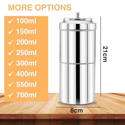 Image 7 of Expresso Stainless Steel South Indian Filter Coffee/Kaapi Drip Maker 700 ml