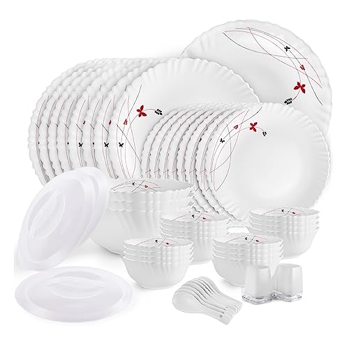 Image 1 of Default Title for the product Cello Opalware Dazzle Series Lush Fiesta Dinner Set, 49Pcs