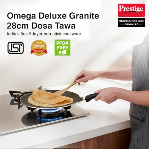 Image 4 of Prestige Omega Deluxe Granite Flat Dosa Tawa 28 cm