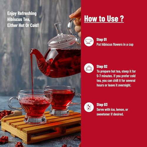 Image 3 of Teaaza Hibiscus Flower Tea, 100Grams-100+Cups