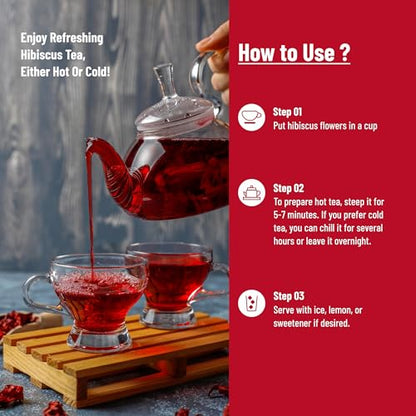Image 3 of Teaaza Hibiscus Flower Tea, 100Grams-100+Cups
