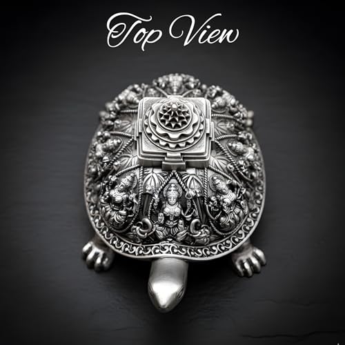 Image 6 of Dev Aastha 999 Pure Silver Plated Ashta Lakshmi Tortoise Idol (2 Inch)