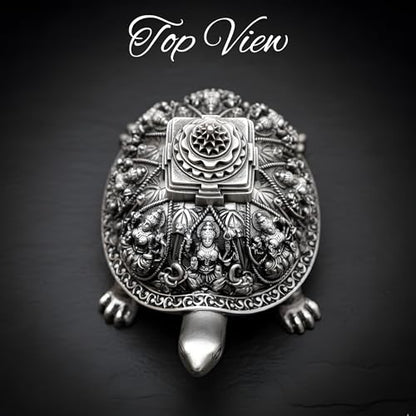 Image 6 of Dev Aastha 999 Pure Silver Plated Ashta Lakshmi Tortoise Idol (2 Inch)