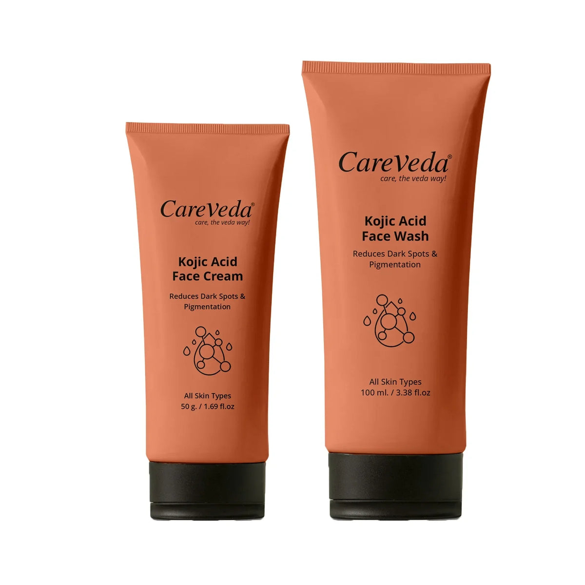 Image 1 of Pack of 1 for the product CareVeda Kojic Acid Bright Boost Combo Set of 2- Face Wash 100gm & Face Cream 50gm