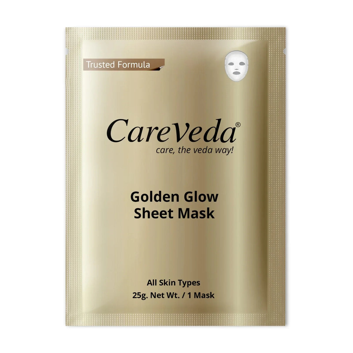 Image 1 of 25 gm for the product CareVeda Golden Glow Sheet Mask Suitable For All Skin Types