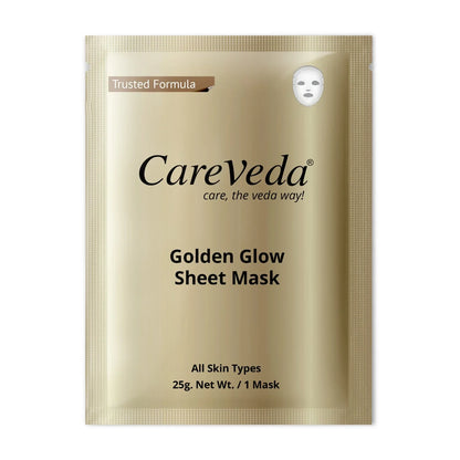 Image 1 of 25 gm for the product CareVeda Golden Glow Sheet Mask Suitable For All Skin Types