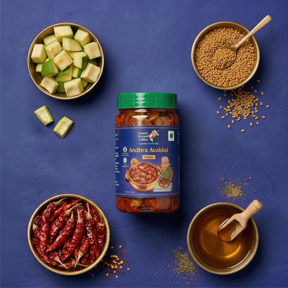 Image 2 of Sweet Karam Coffee Classic Avakkai Pickle (No Garlic Raw Mango Pickle)