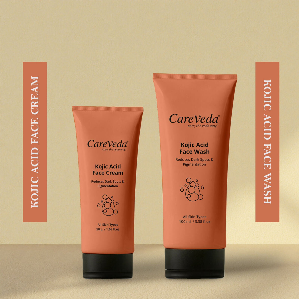 Image 2 of CareVeda Kojic Acid Bright Boost Combo Set of 2- Face Wash 100gm & Face Cream 50gm