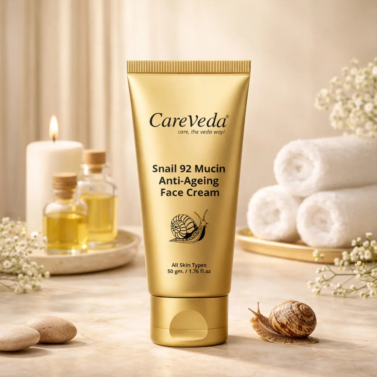 Image 3 of CareVeda Snail 92 Mucin Anti-Aging Face Cream for Skin Repair