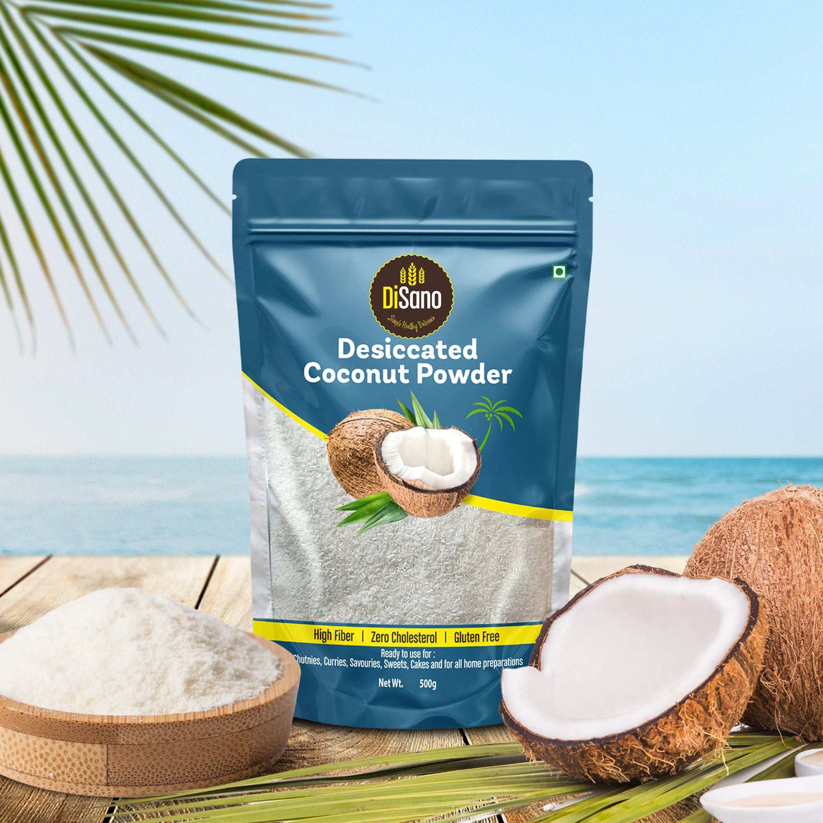 Image 2 of Disano Desiccated Coconut Powder, No added Sugar or Flavour, 500g