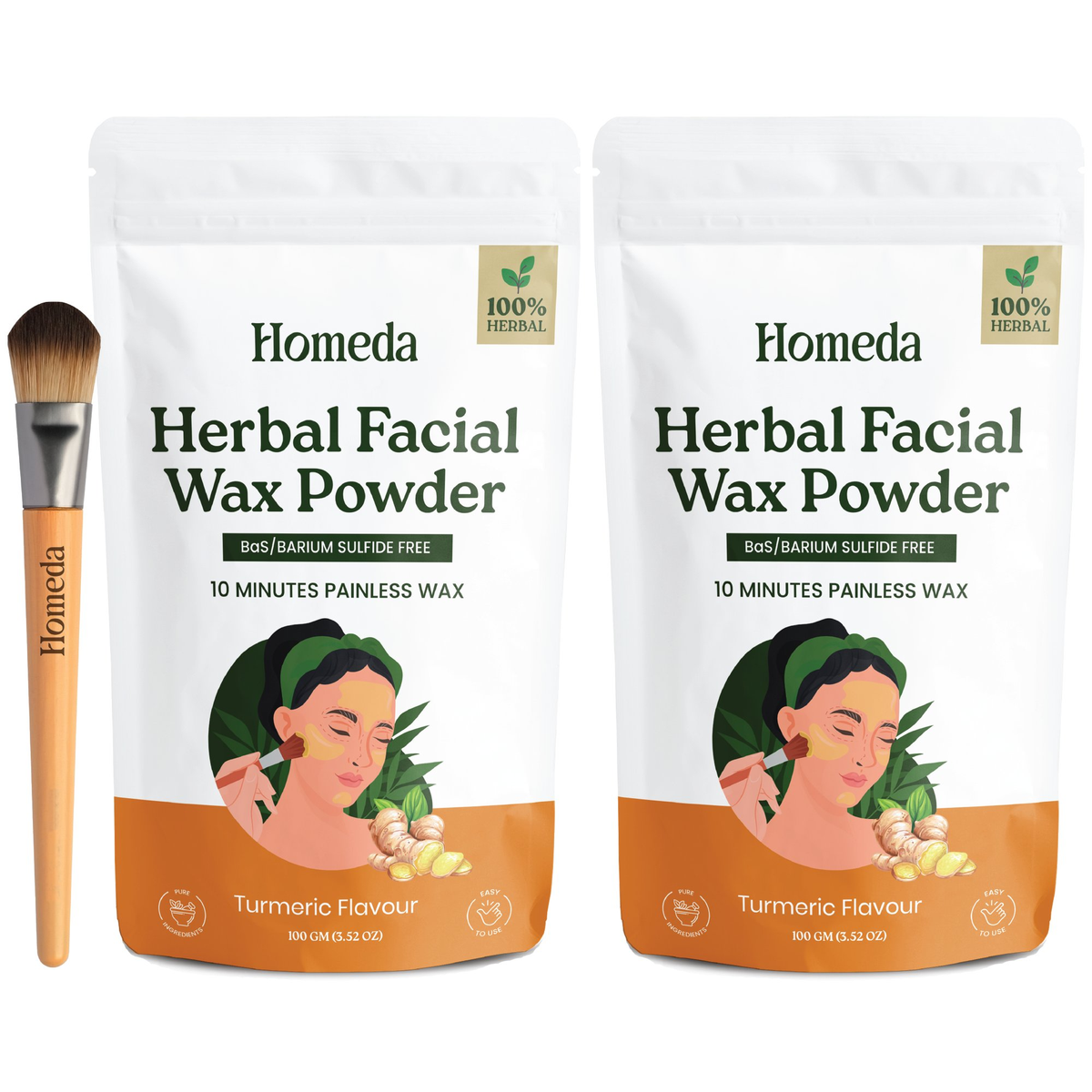 Image 2 of 200 gm for the product Shudh Online Herbal Wax Powder for Women - Turmeric Flavour