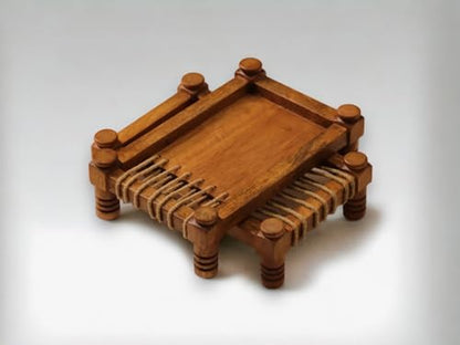 Image 6 of Vesta Homes Wooden Khatiya Platter Serving Tray 34 x 22 x 10 cm